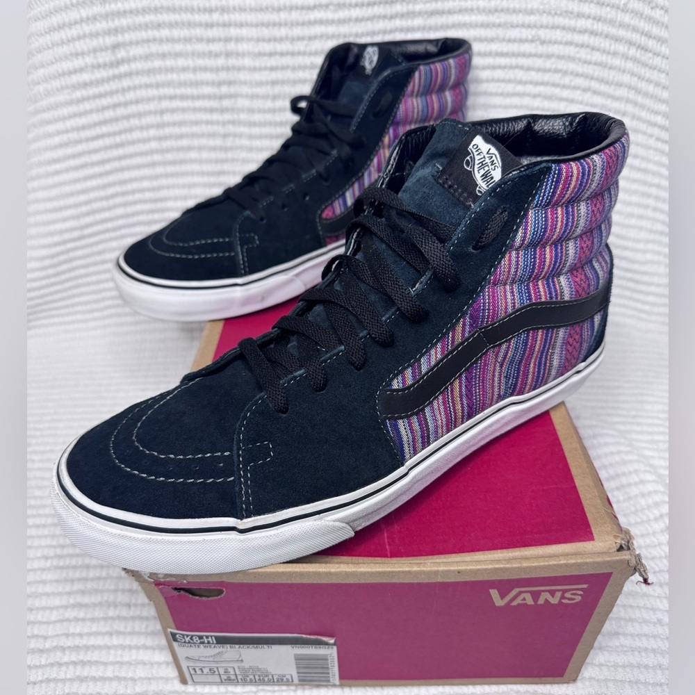 Vans Sk8-Hi / (Guate Weave) Black/Multi / VN000TS9GZ5 / Men’s 11.5